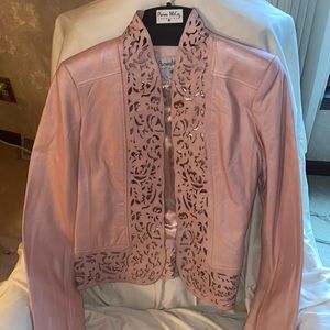Pamela McCoy Womens leather pink jacket. Size: small